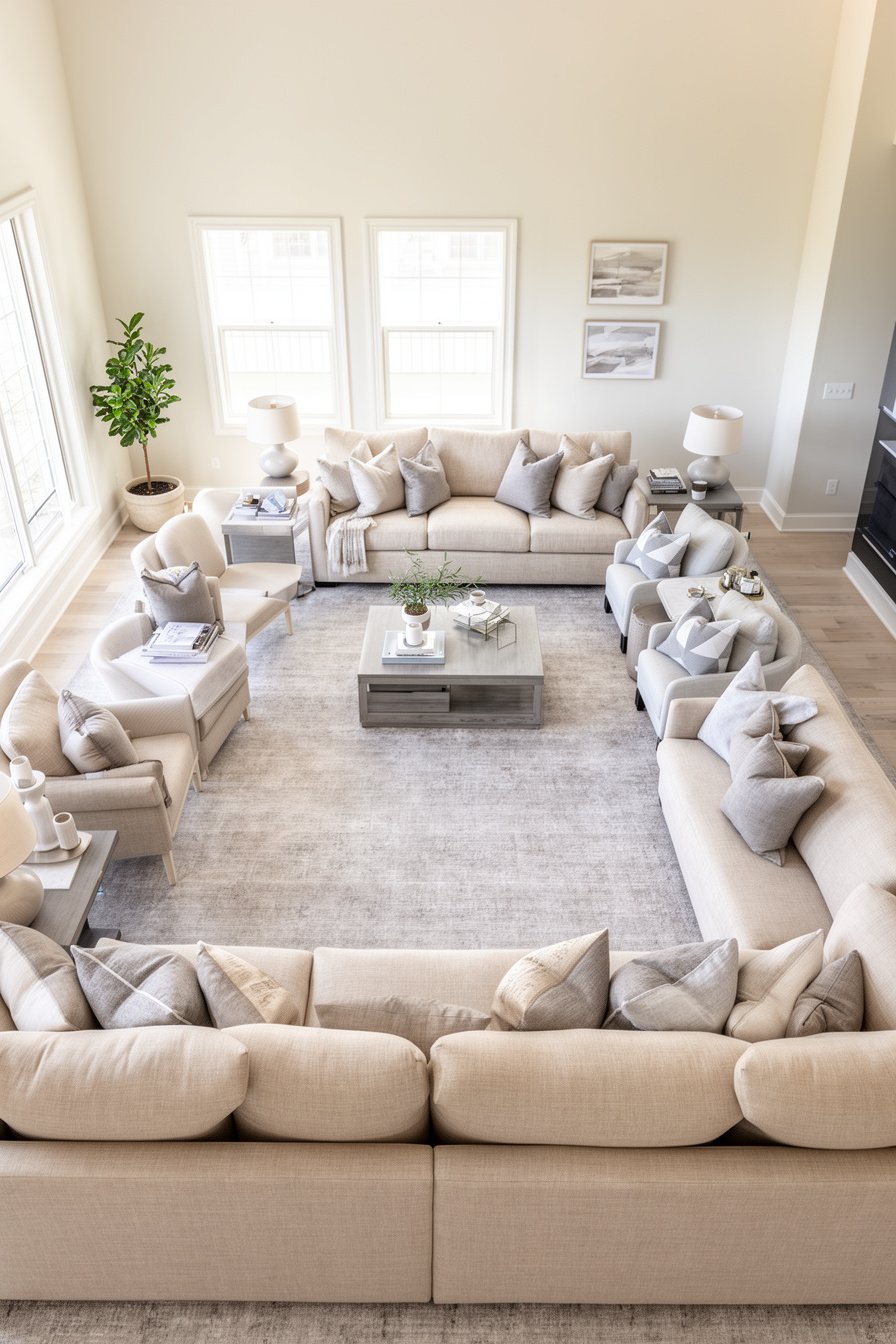 Modernes Landhaus Wohnzimmer in neutralen Farben