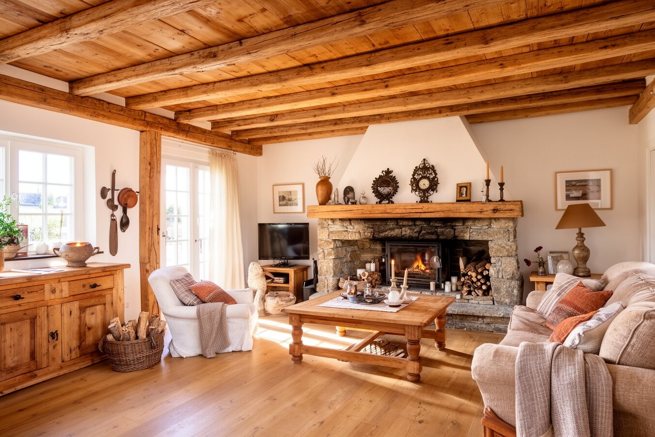 15 charmante Inspirationen für ein rustikales Wohnzimmer im Landhausstil
