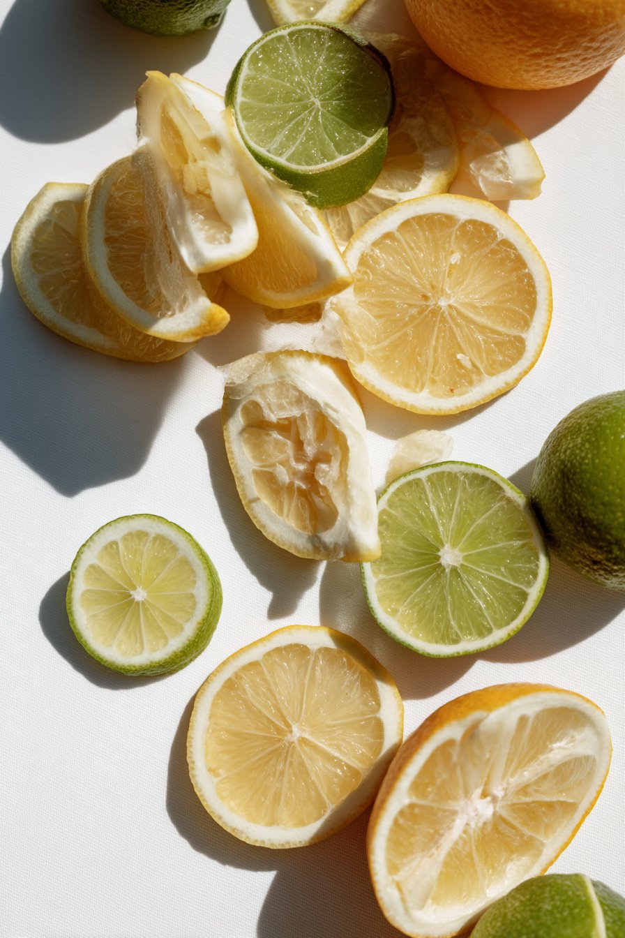 Zitronen und Limetten als frische Sommer Tischdeko