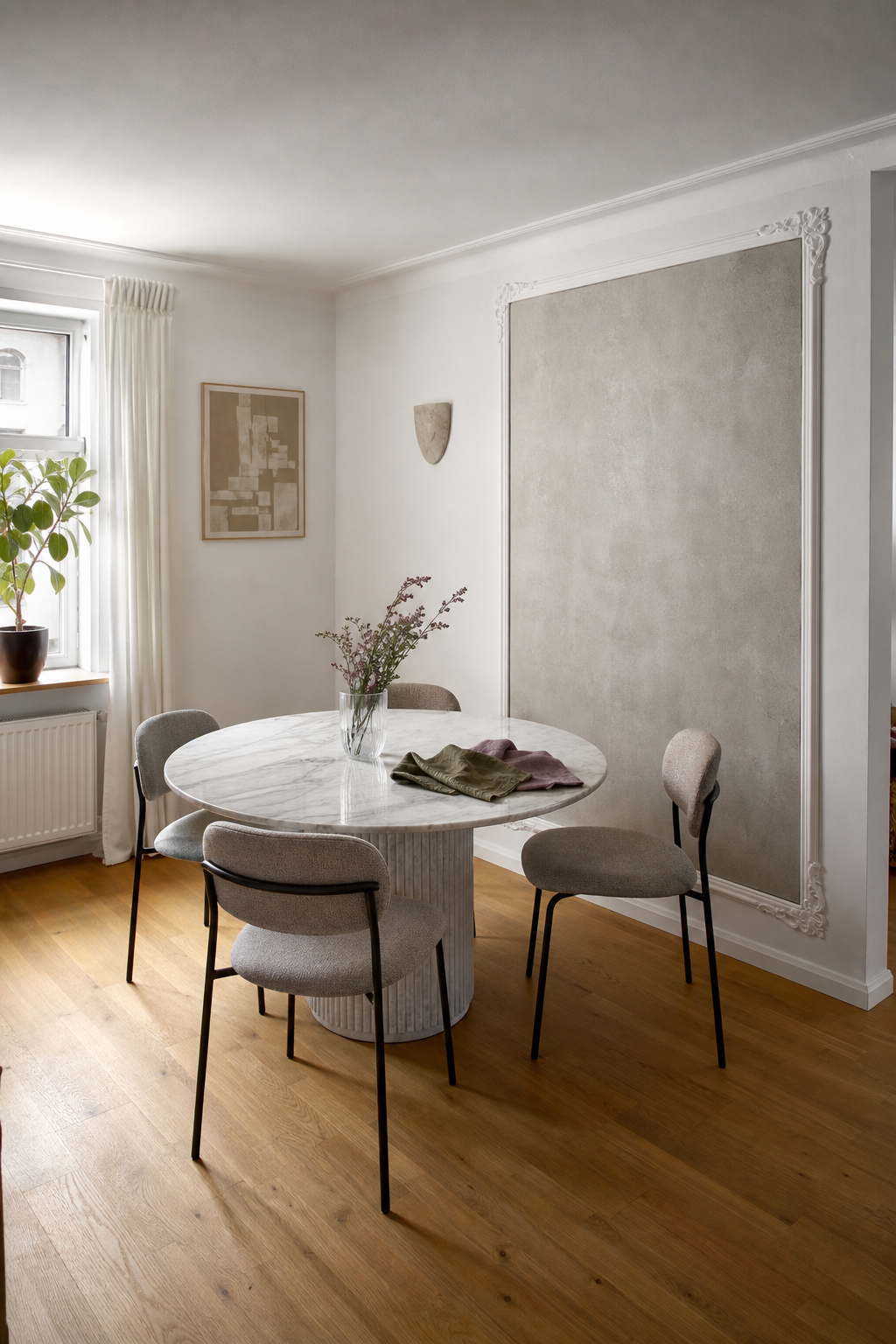 Eleganter Essbereich mit Marmortisch