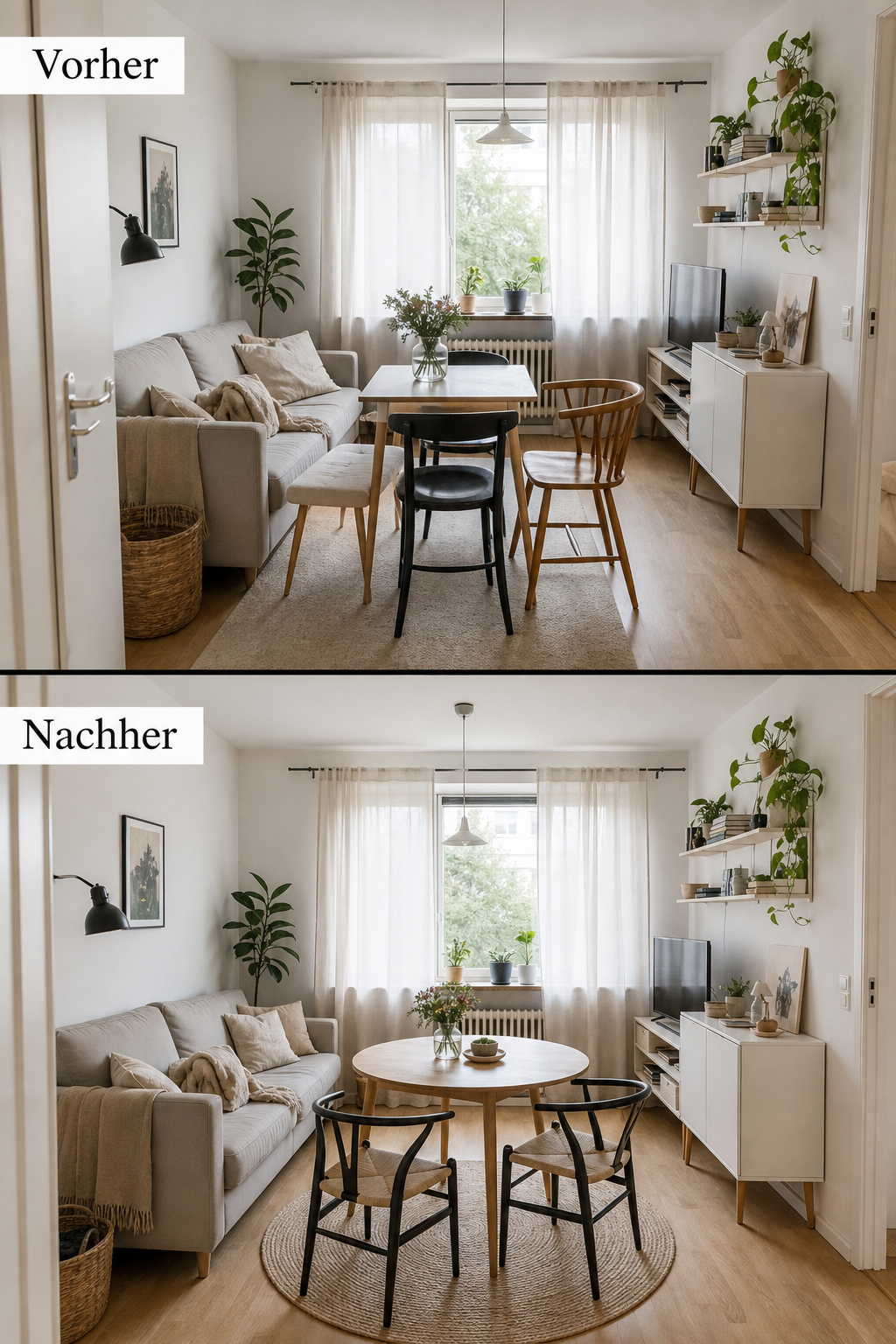 Esstisch im Wohnzimmer klein