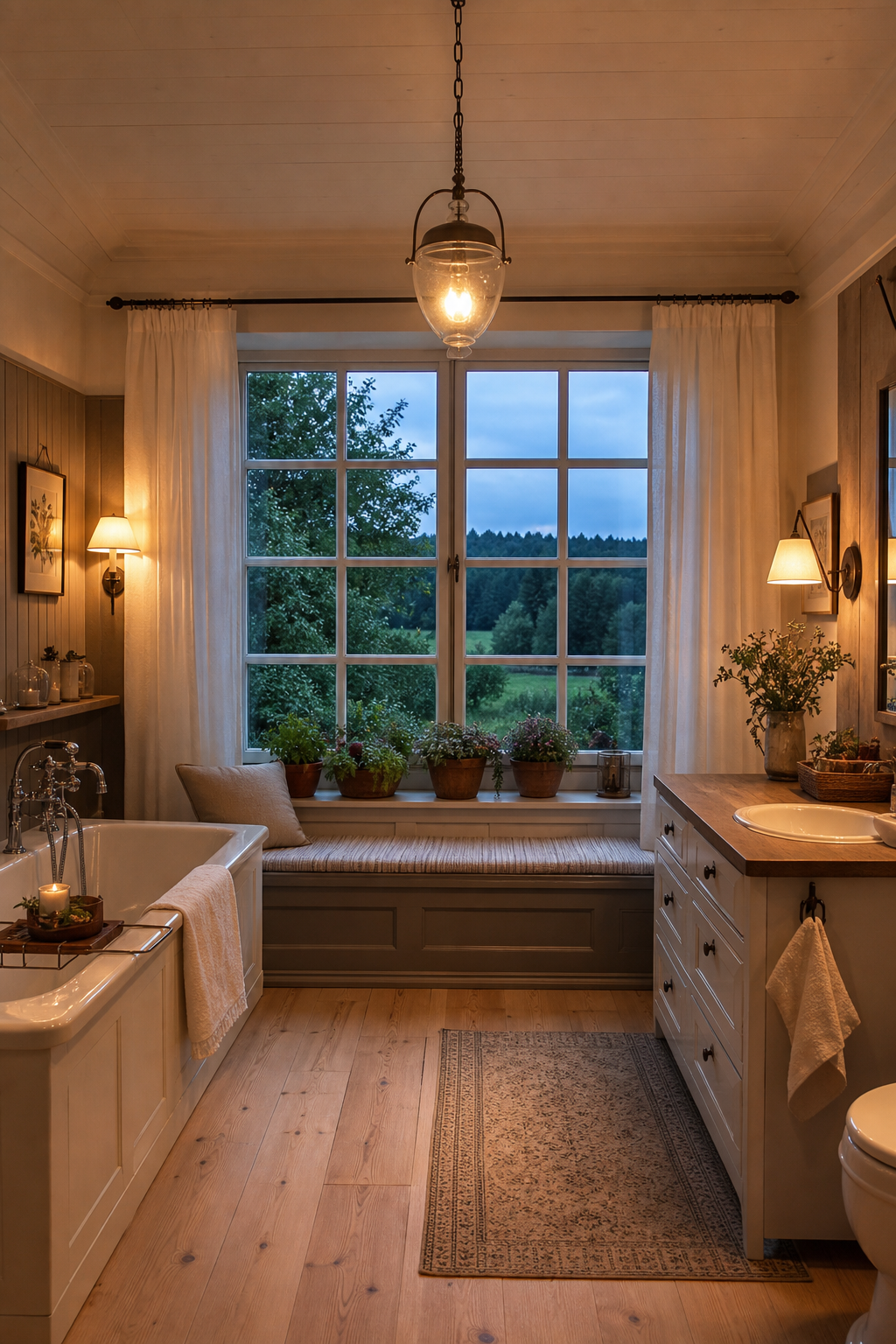 Badfenster mit Blick ins Grüne