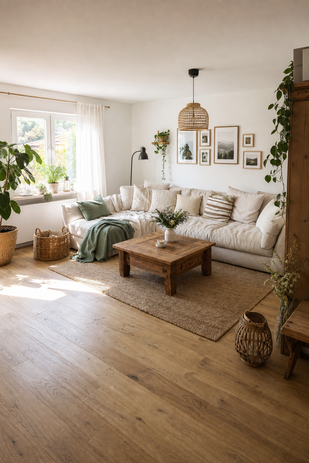 heller holzboden beige sofa wohnzimmer