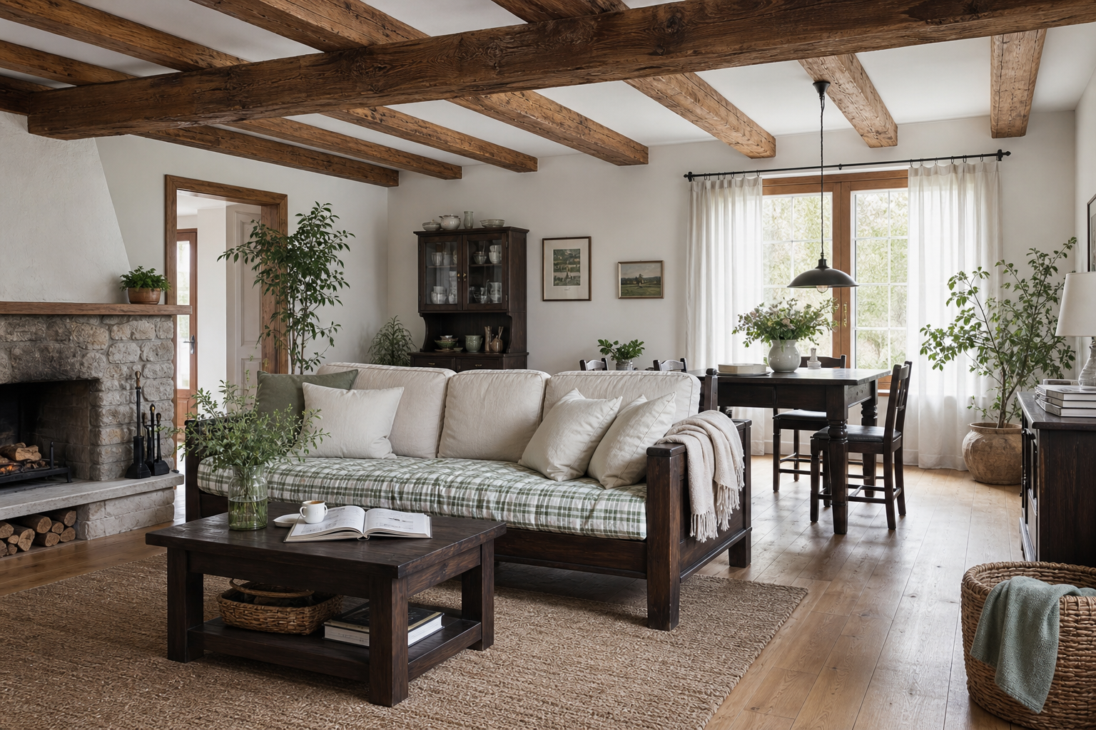 14 typische Fehler im Landhausstil-Wohnzimmer mit dunklen Möbeln – und bessere Alternativen