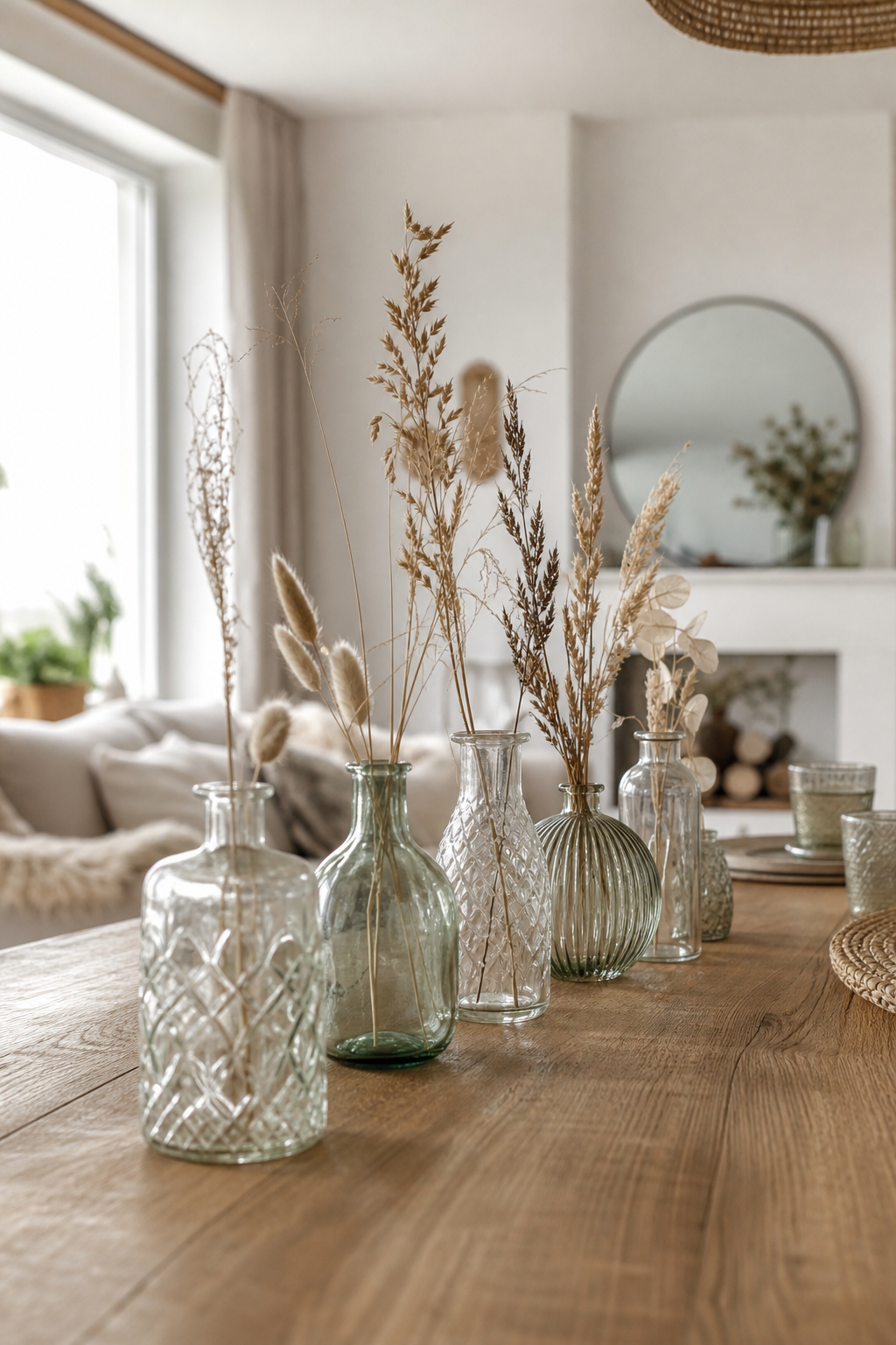 lange Tafel mit hohen Stabkerzen