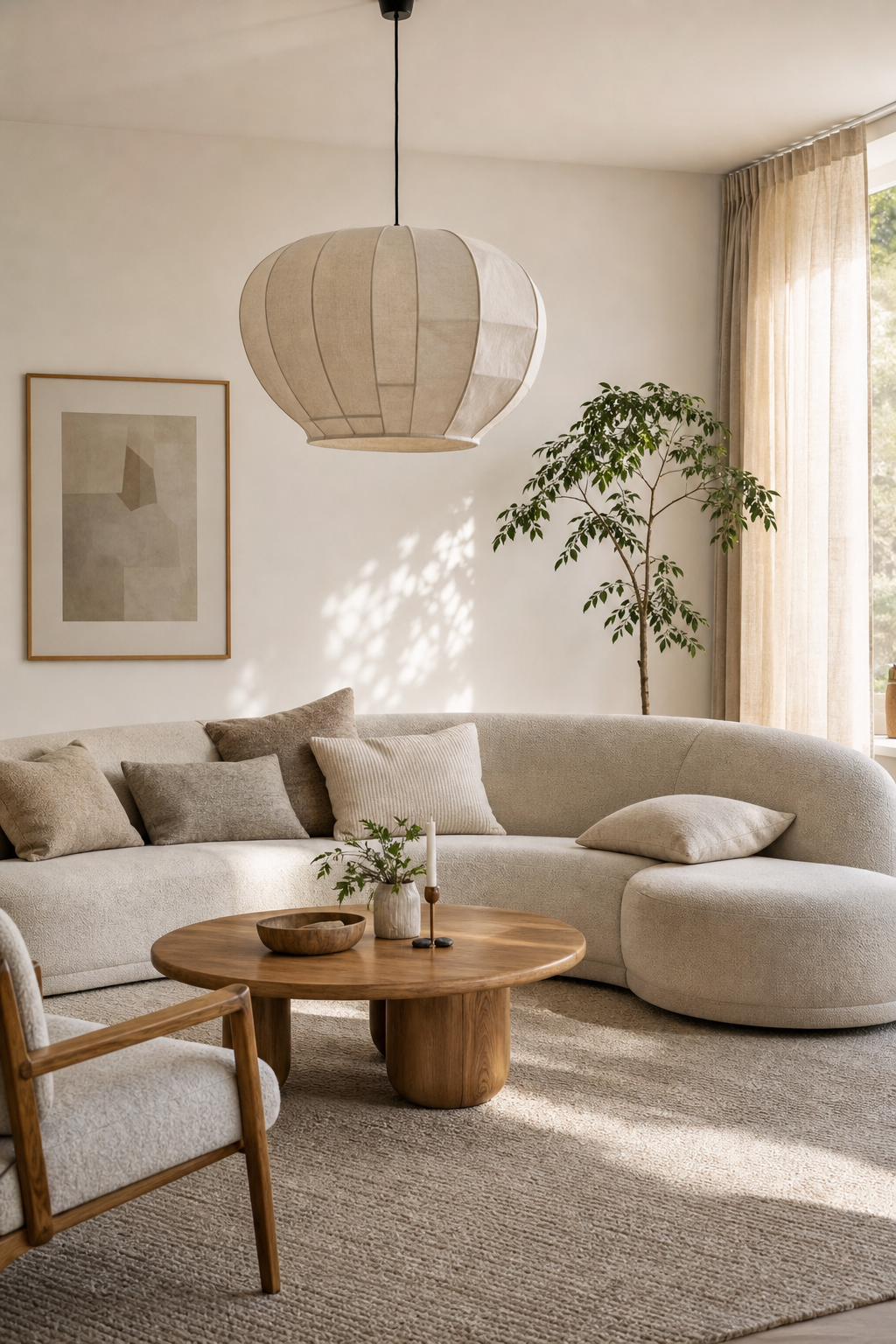 Skandinavische Leseecke mit Wandlampe