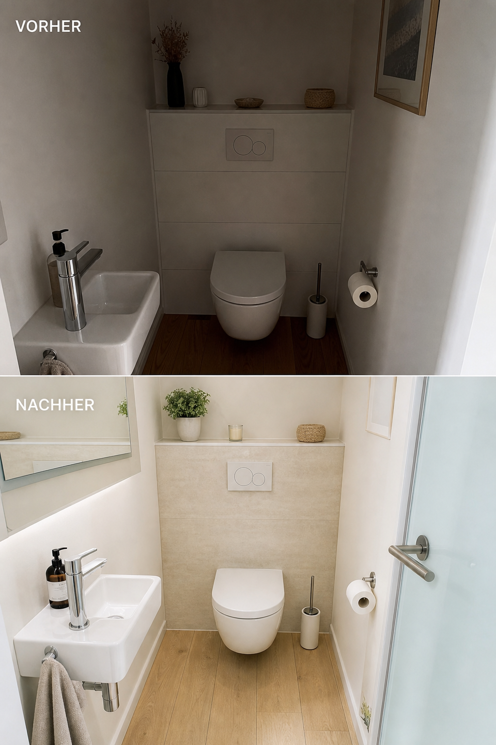 Kleines fensterloses gaeste-wc vorher nachher