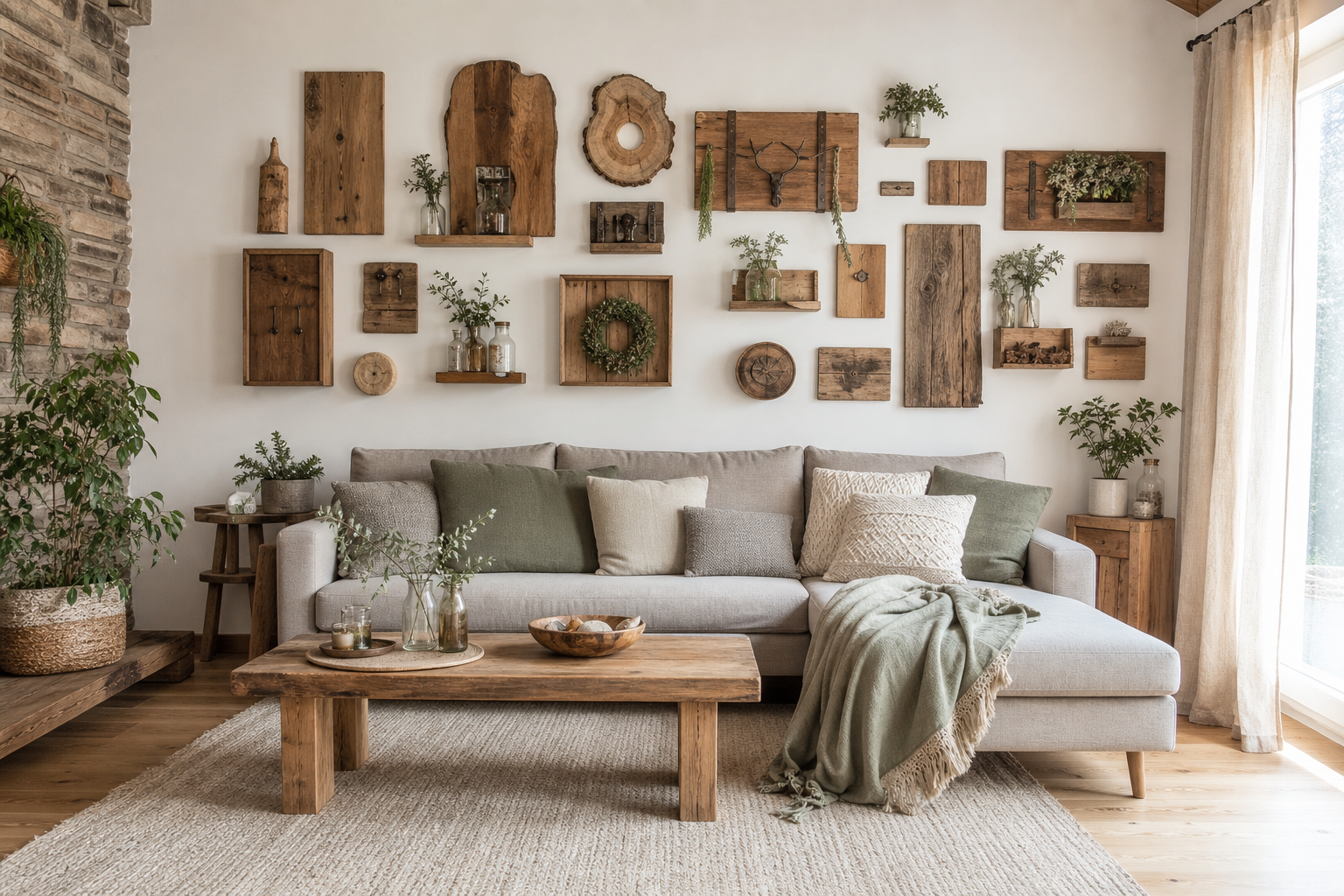 14 Ideen für rustikale Holz-Wanddeko, die sofort Wärme ins Zuhause bringt