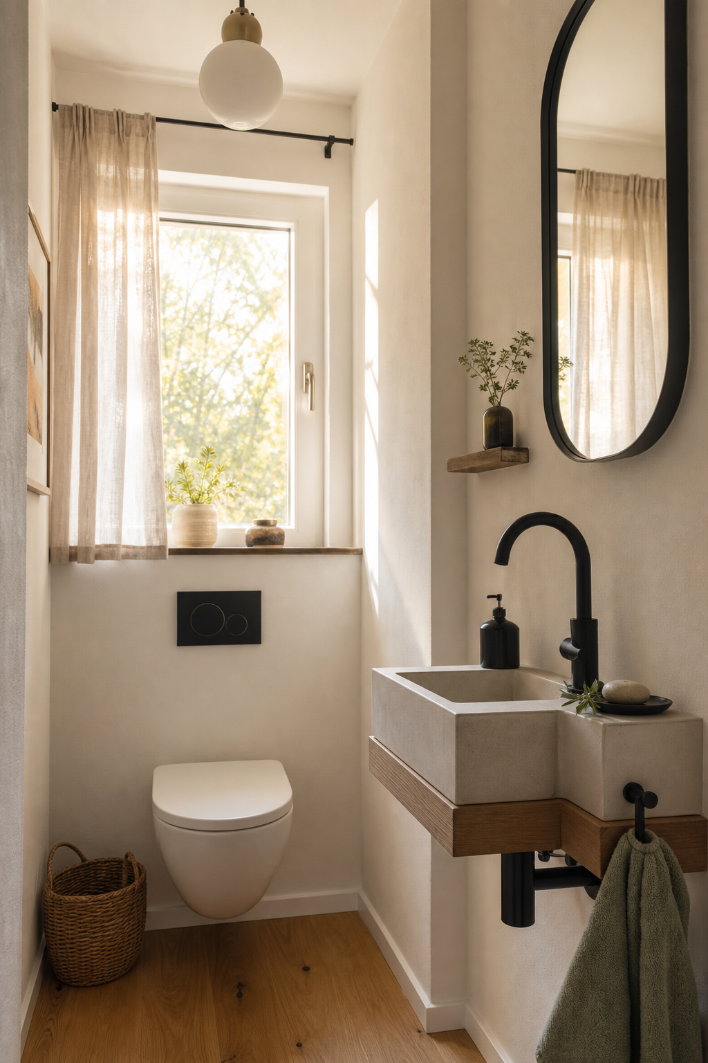 kleines gaste wc fenster schwarzer hahn