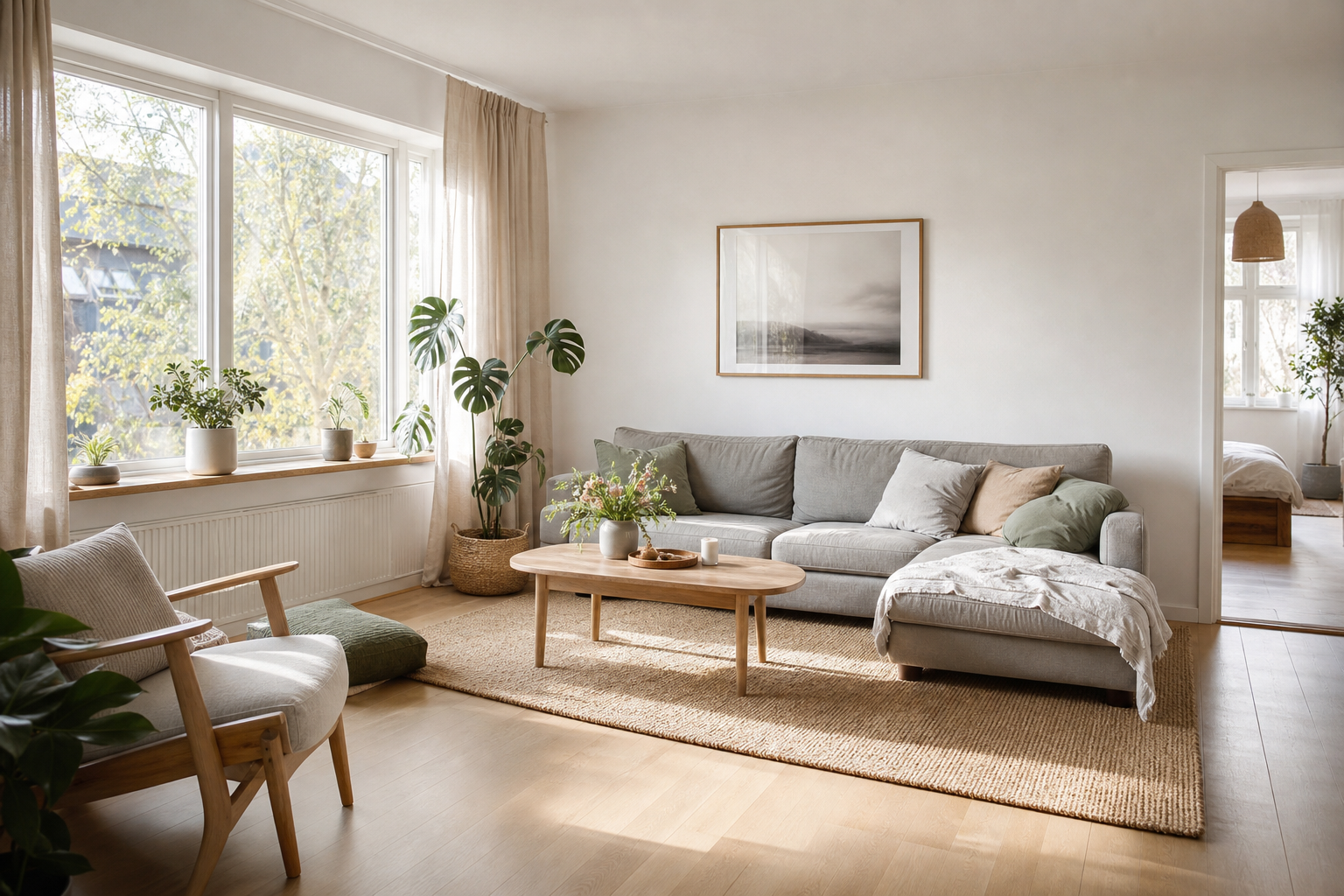 16 Ideen für skandinavische Wohnzimmer mit Sofa: hell, gemütlich und modern