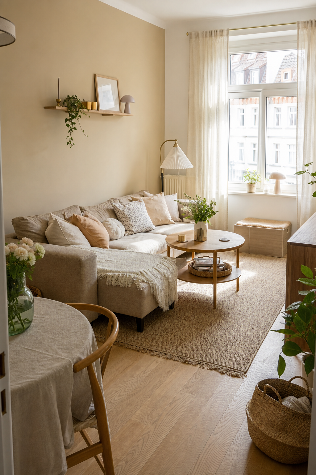 warm beige creme wohnzimmer gesamtkonzept