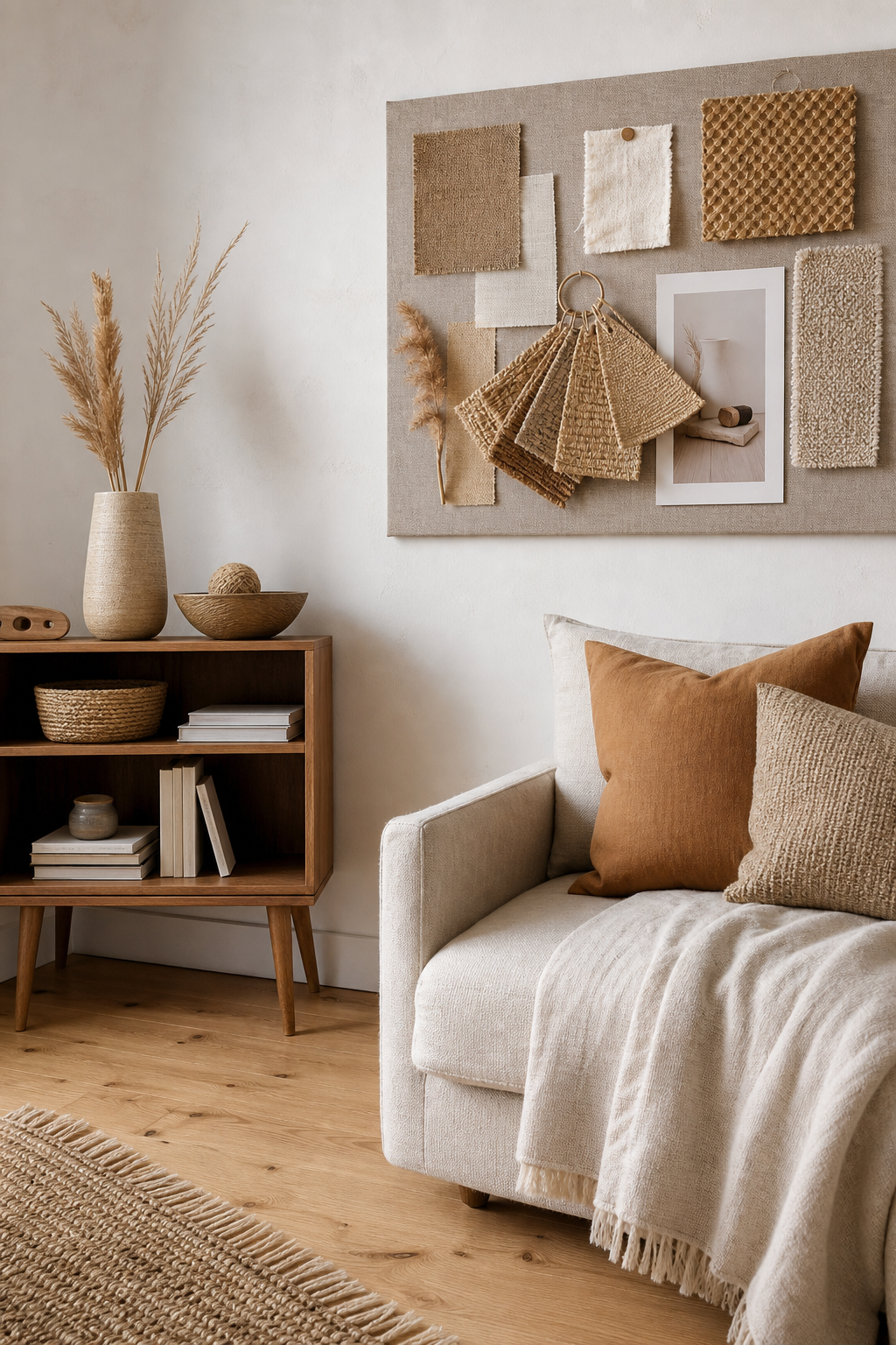 Nahaufnahme von Jute Sisal Baumwolle Proben