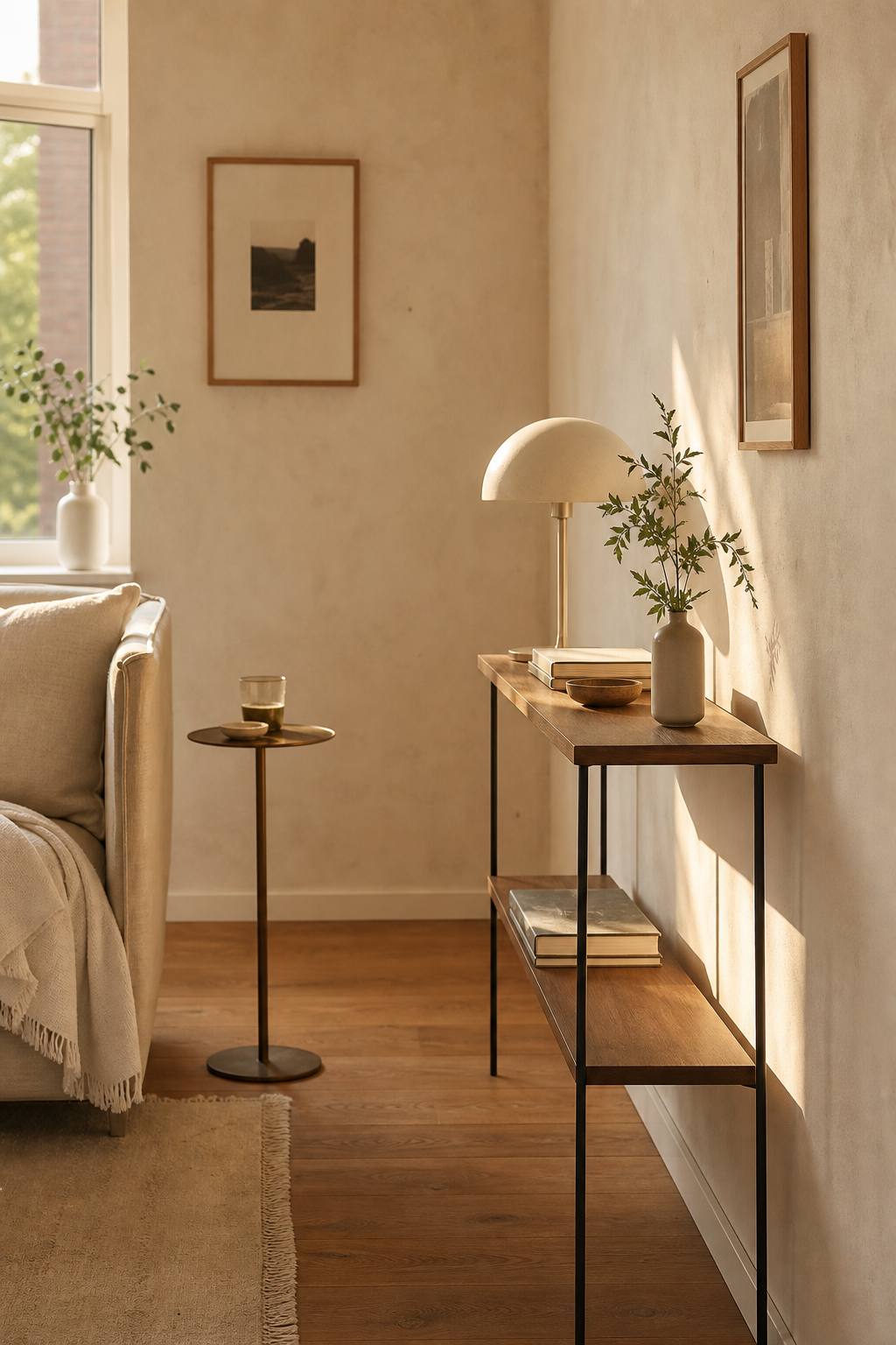 schmale moebel im kleinen wohnzimmer