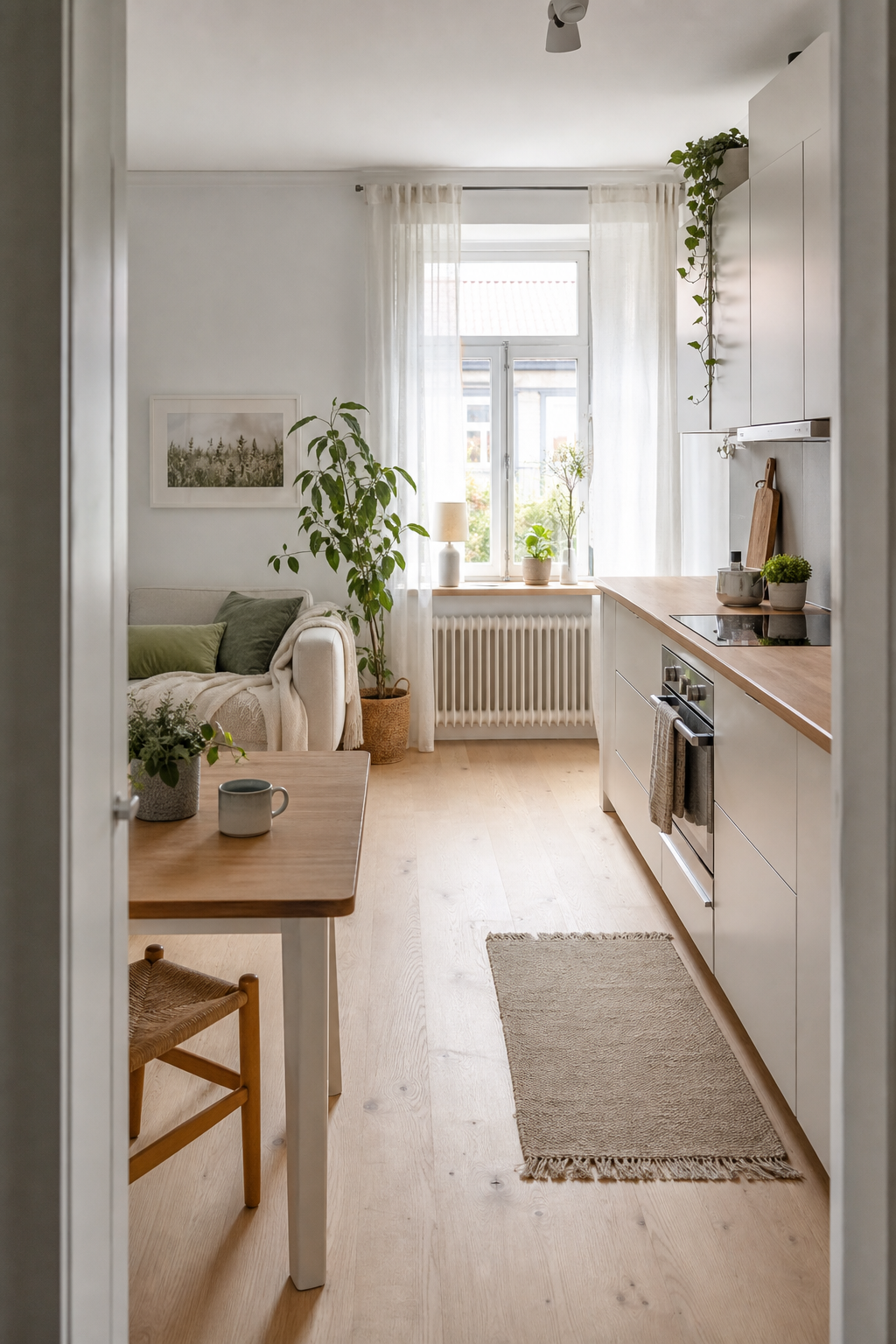 Stauraumnische in offenem Wohnraum