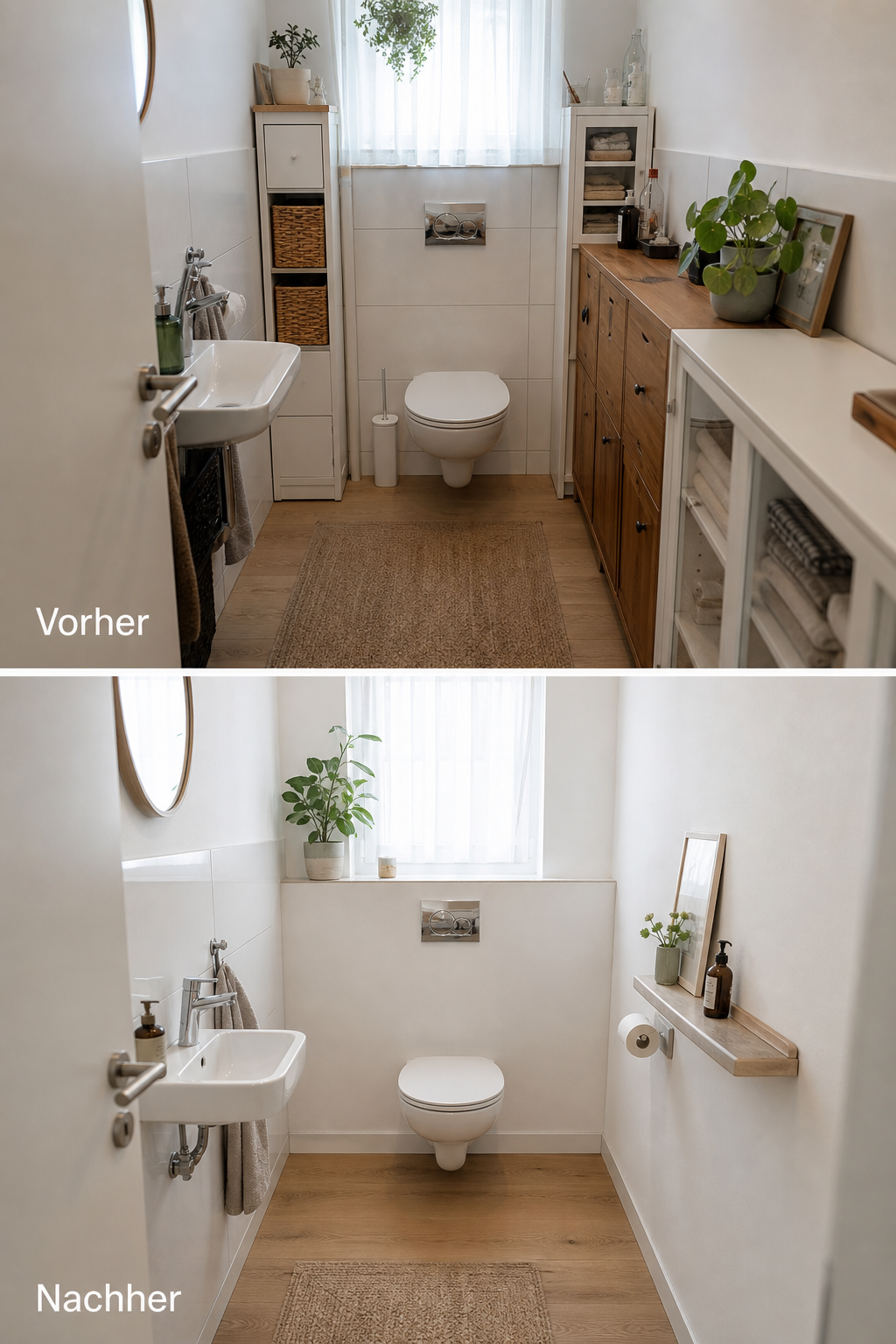 Vorher Nachher kleines Gäste WC