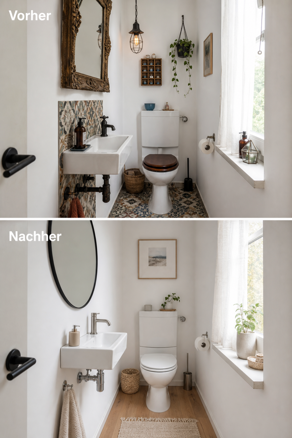 kleines gaeste-wc vorher nachher stil-mix