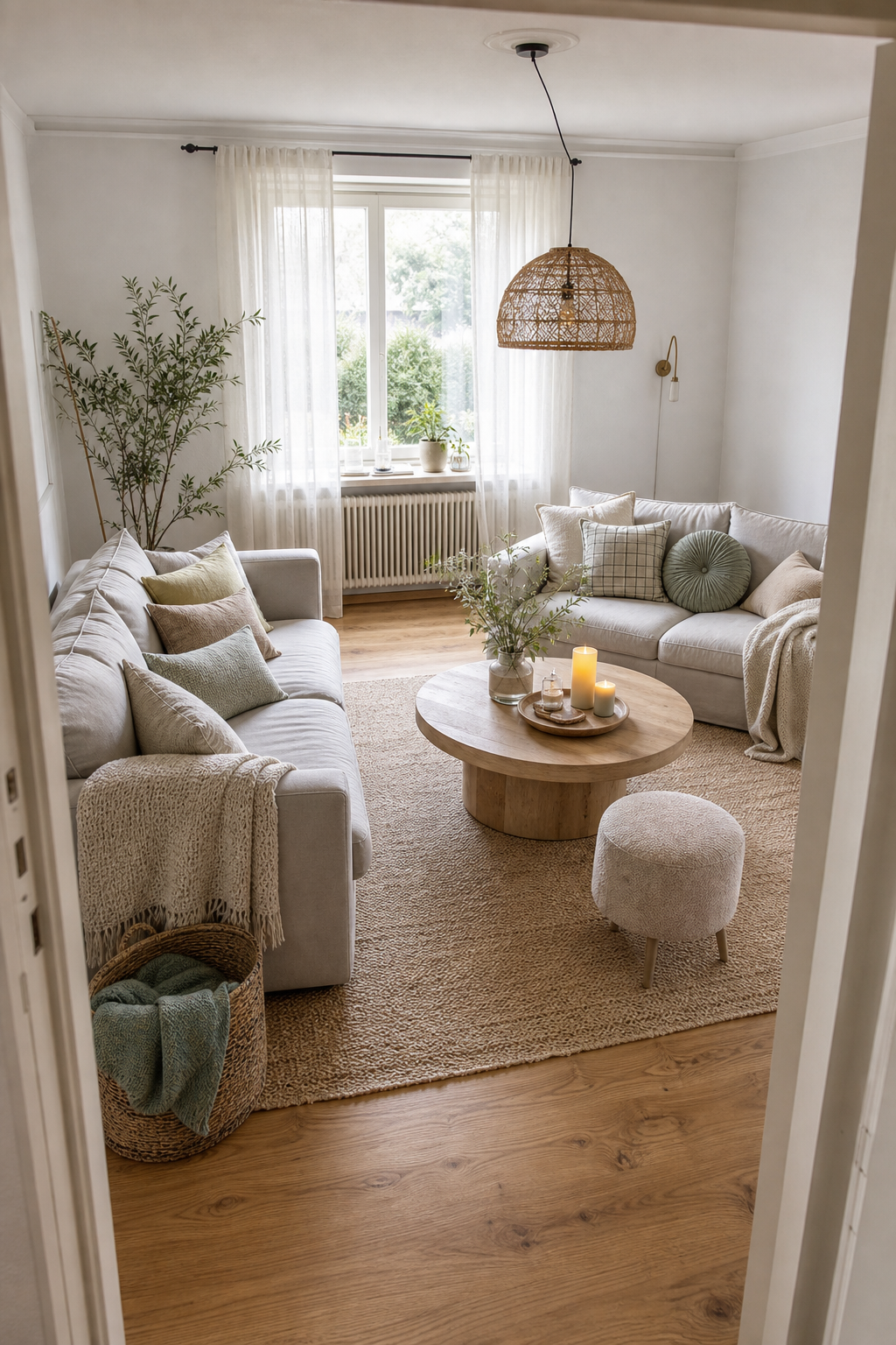 Zwei Sofas rund um Couchtisch